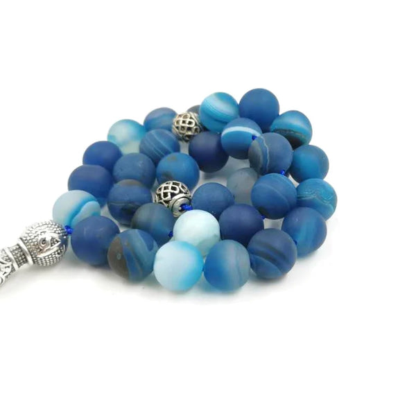 Blue Agate Prayer Beads-ToShay.org