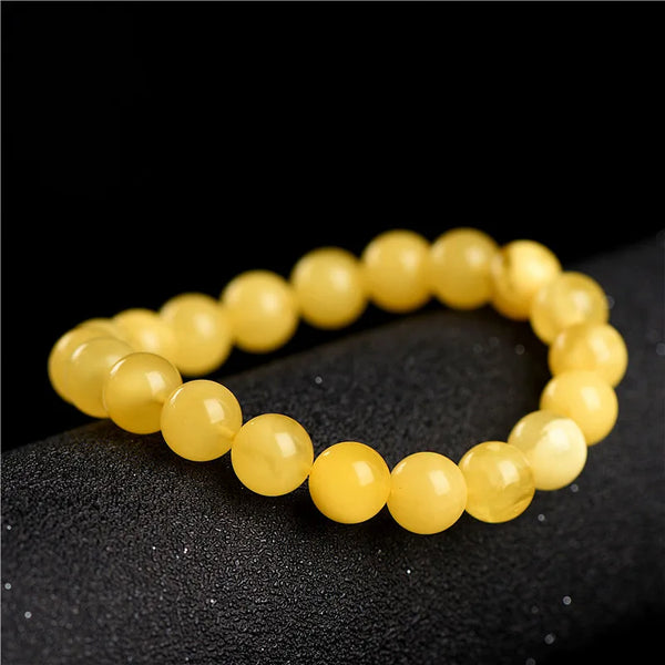 Yellow Amber Bead Bracelet-ToShay.org