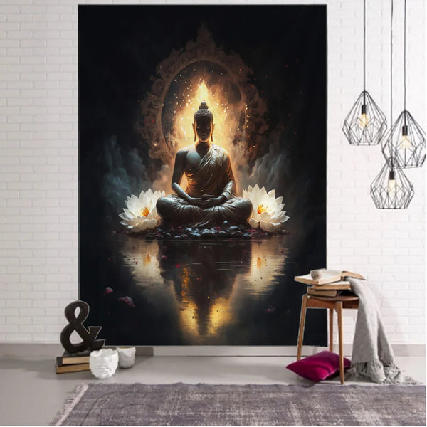 Buddha Lotus Tapestry-ToShay.org