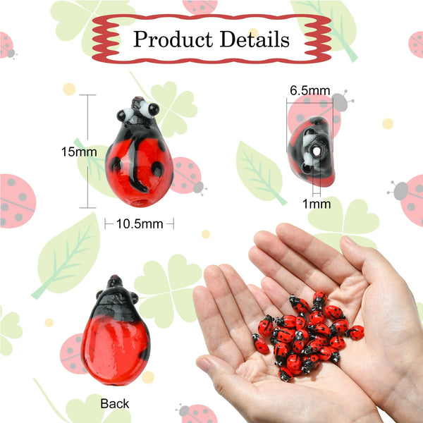 Ladybug Lampwork Beads-ToShay.org