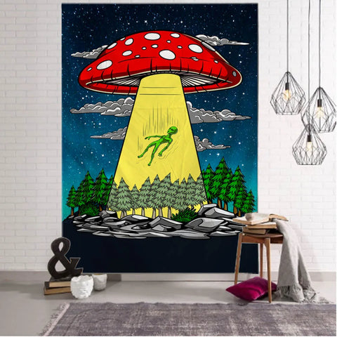 Mushroom Art Tapestry-ToShay.org