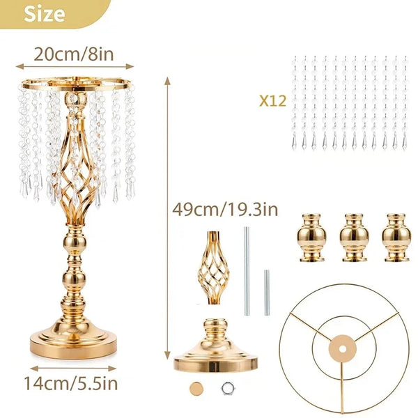 Gold Crystal Bead Flower Stand-ToShay.org