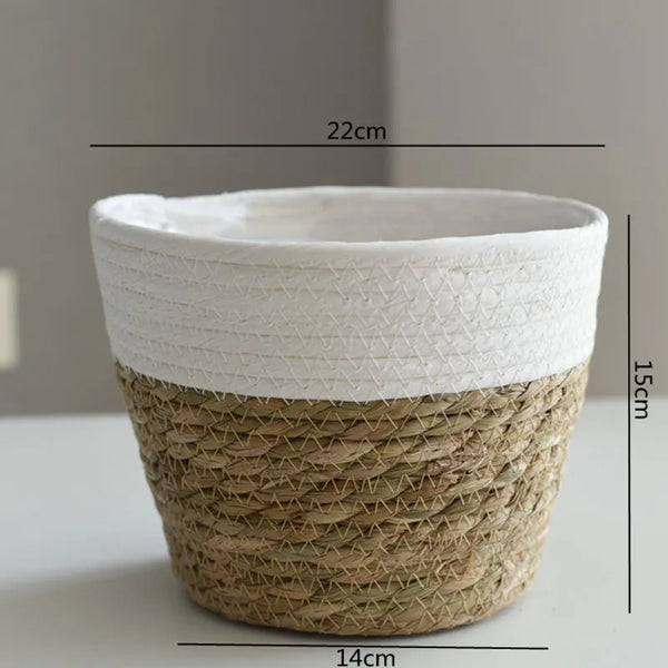 Straw Pot Plant Basket-ToShay.org