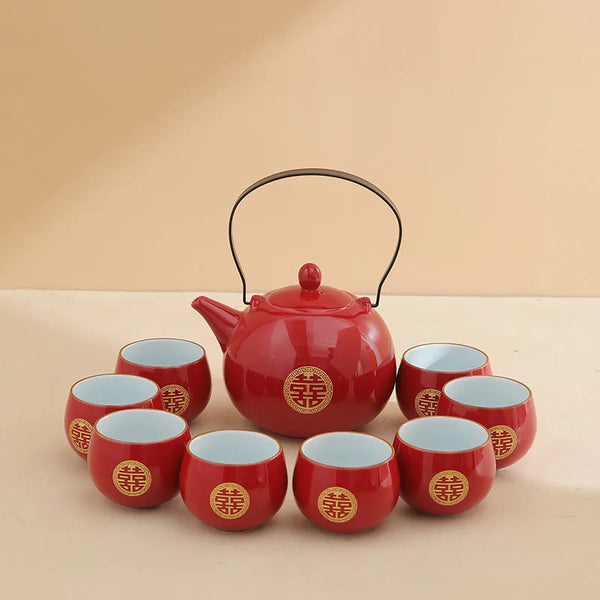 Red Ceramic Tea Sets-ToShay.org