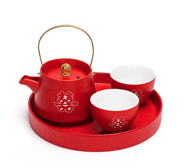 Red Ceramic Tea Sets-ToShay.org