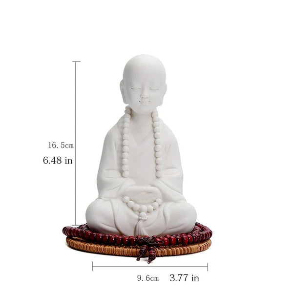 White Porcelain Monk Statue-ToShay.org