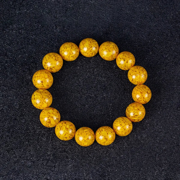 Yellow Cinnabar Bead Bracelet-ToShay.org