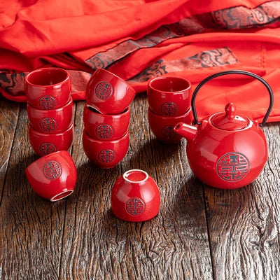 Red Ceramic Tea Sets-ToShay.org