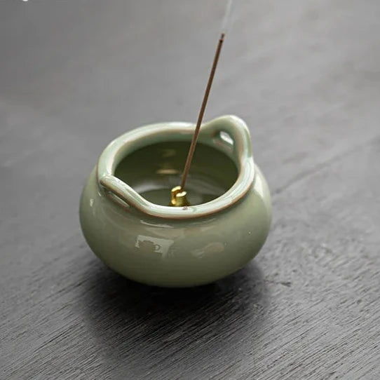 Celadon Incense Holder Pot-ToShay.org