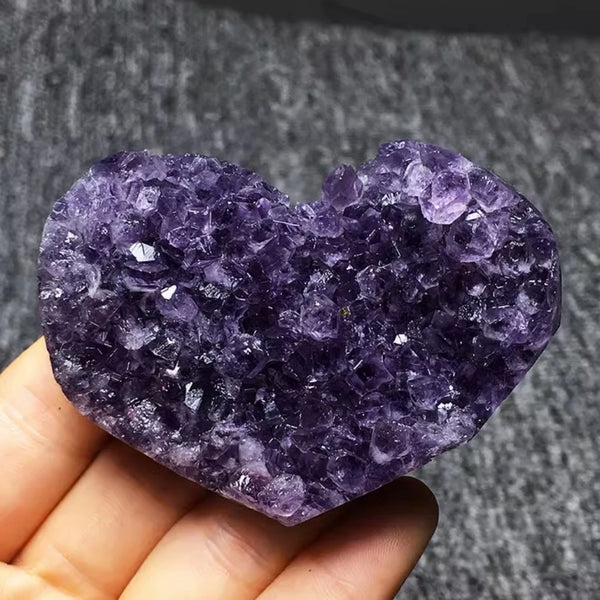 Purple Amethyst Cluster Heart-ToShay.org