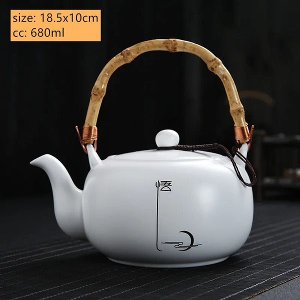 White Ceramic Beam Teapot-ToShay.org