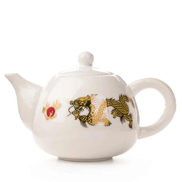 White Painted Ceramic Teapot-ToShay.org