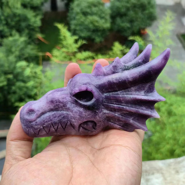 Purple Lepidolite Dragon Skull-ToShay.org