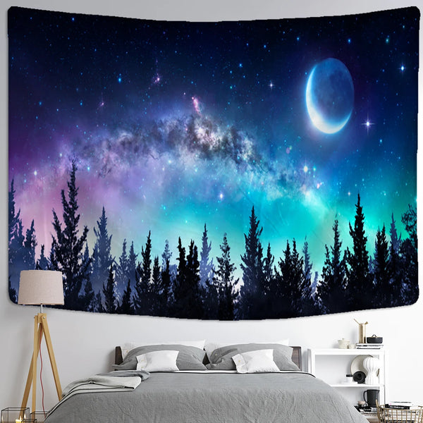 Forest Night Sky Tapestry-ToShay.org