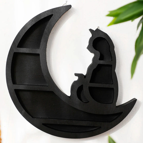 Black Cat Moon Display Shelf-ToShay.org