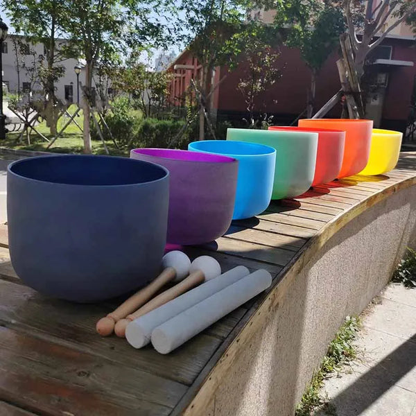 Chakra Frosted Crystal Bowl-ToShay.org