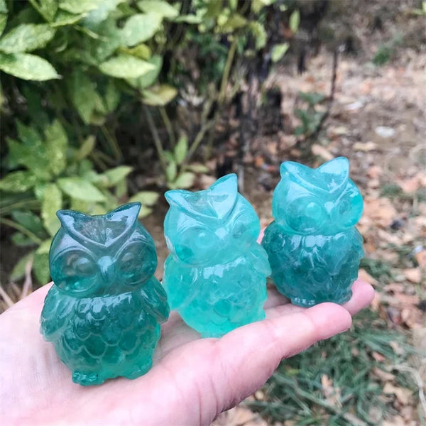 Green Fluorite Owl-ToShay.org