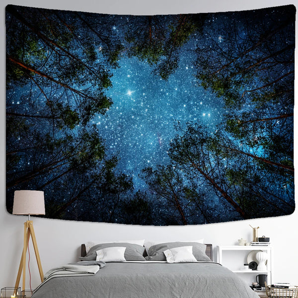 Forest Night Sky Tapestry-ToShay.org