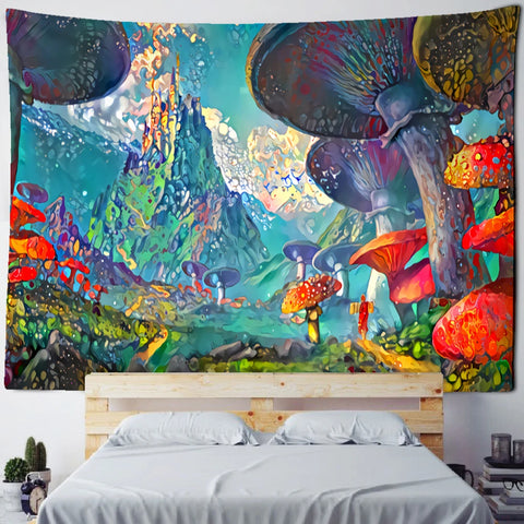 Mushroom Art Tapestry-ToShay.org