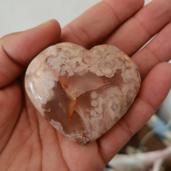 Cherry Blossom Agate Heart-ToShay.org