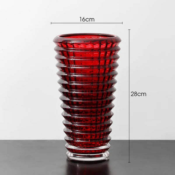 Red Crystal Glass Vase-ToShay.org