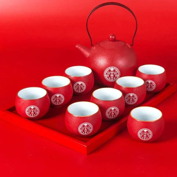 Red Ceramic Tea Sets-ToShay.org