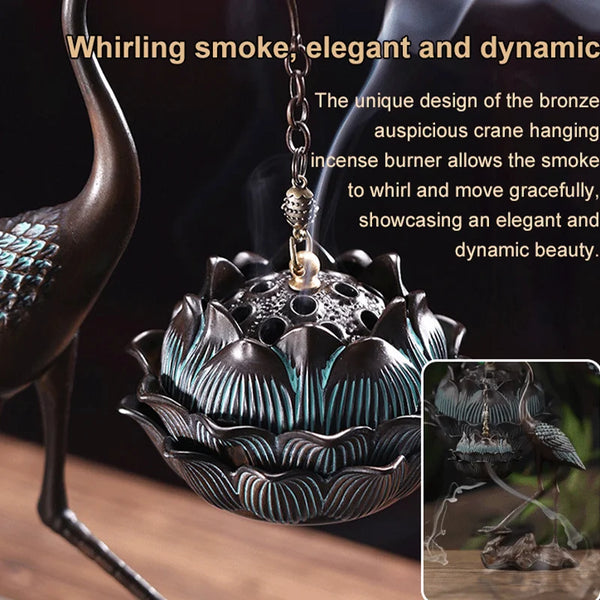 Crane Lotus Incense Burner-ToShay.org