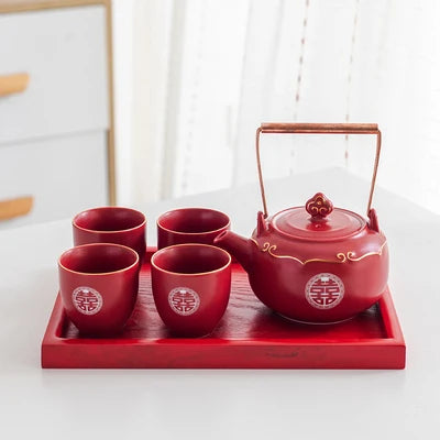 Red Ceramic Tea Sets-ToShay.org