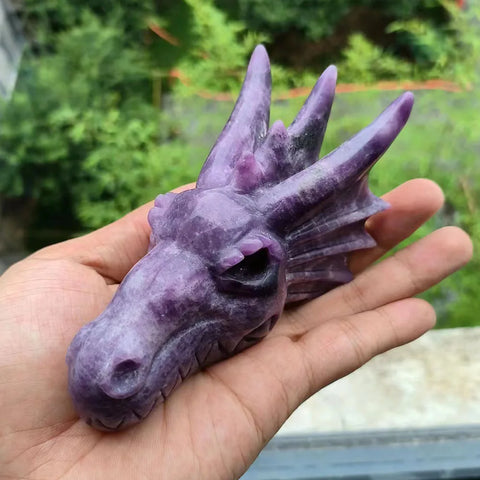 Purple Lepidolite Dragon Skull-ToShay.org