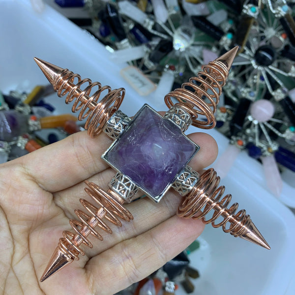 Rose Gold Spring Amethyst Pyramid-ToShay.org