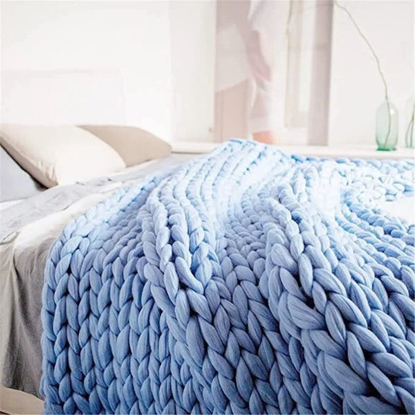 Chunky Knitted Blanket-ToShay.org