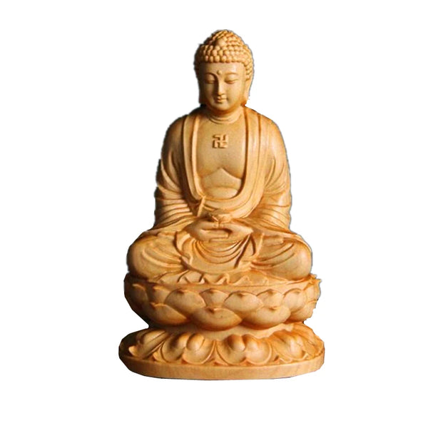 Wood Lotus Buddha Statue-ToShay.org