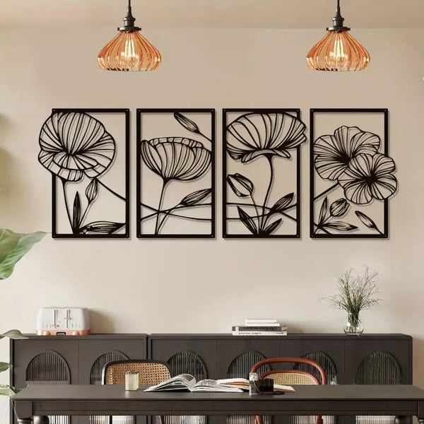 Black Flower Wall Art-ToShay.org