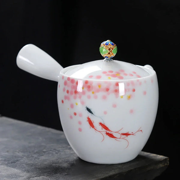 White Glazed Ceramic Teapot-ToShay.org