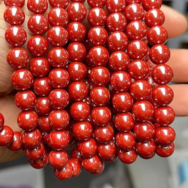 Red Cinnabar Bead Bracelet-ToShay.org