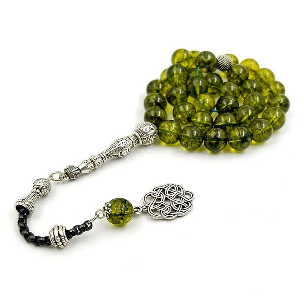 Green Olive Crystal Prayer Beads-ToShay.org