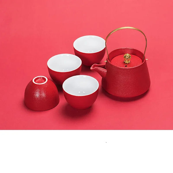 Red Ceramic Tea Sets-ToShay.org