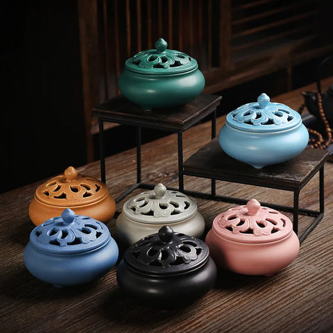 Carved Ceramic Incense Burner-ToShay.org