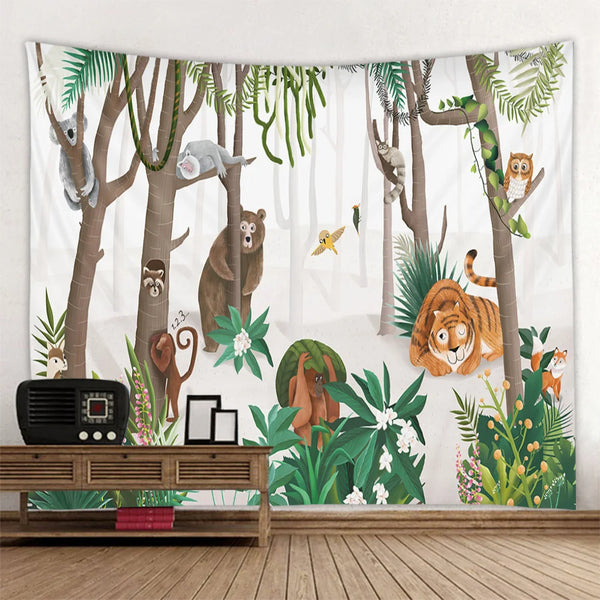 Jungle Animal Art Tapestry-ToShay.org