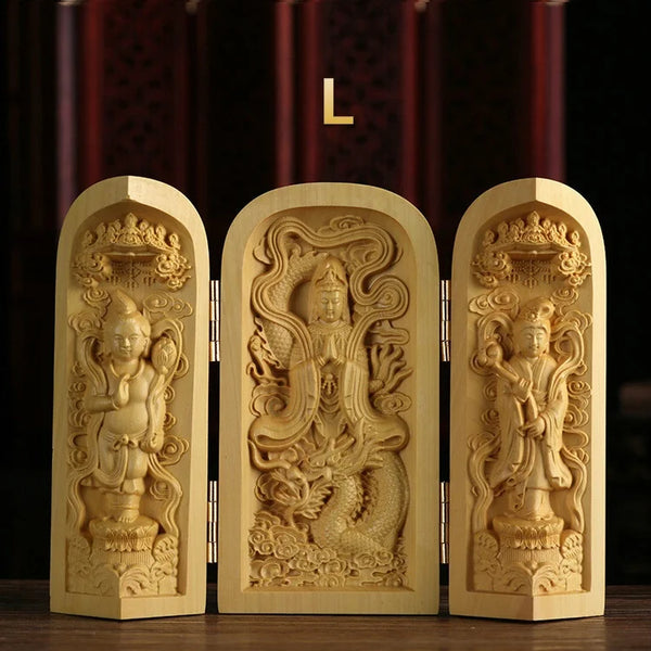 Wood Guanyin Buddha Box-ToShay.org