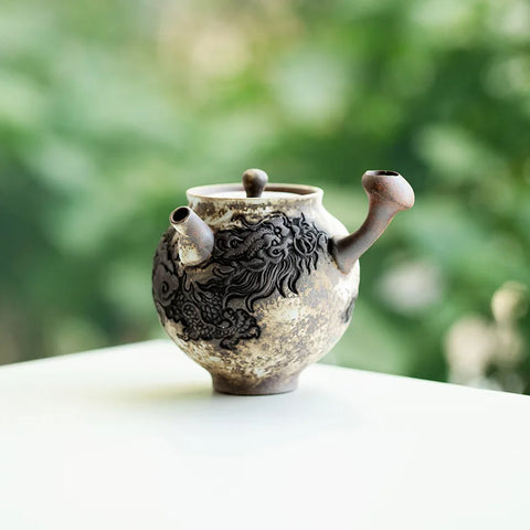 Pottery Ink Dragon Teapot-ToShay.org