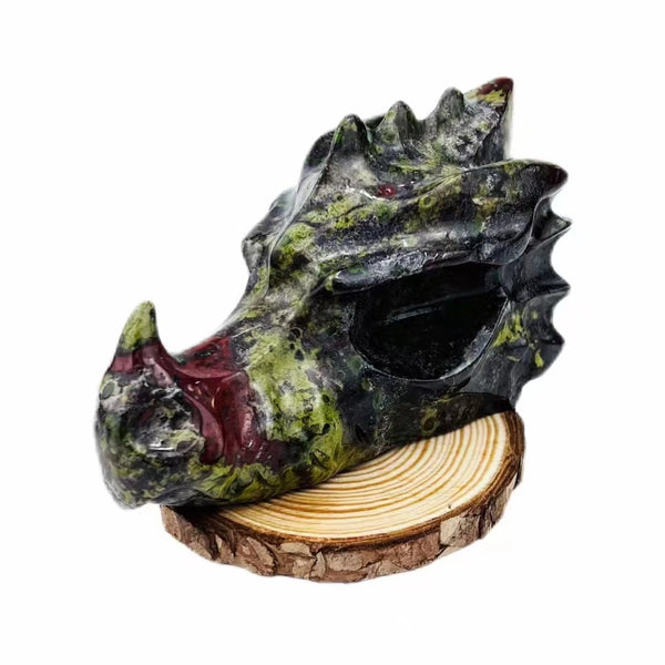 Green Blood Stone Dragon Skulls-ToShay.org