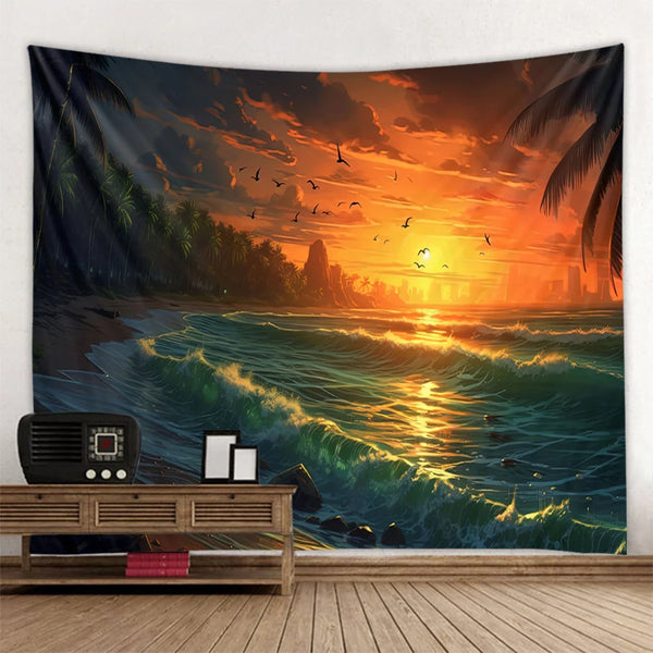 Seaside Sunset Tapestry-ToShay.org