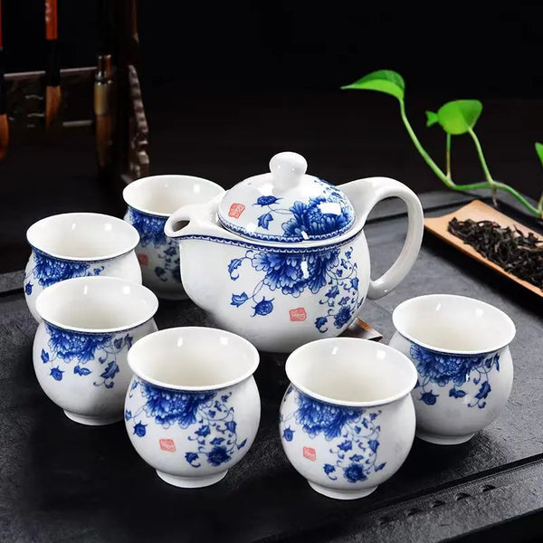 Blue White Porcelain Tea Set-ToShay.org