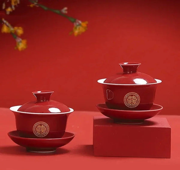 Red Ceramic Tea Sets-ToShay.org