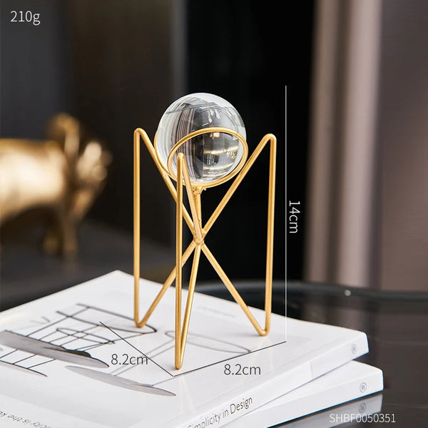 Gold Iron Crystal Ball Statue-ToShay.org