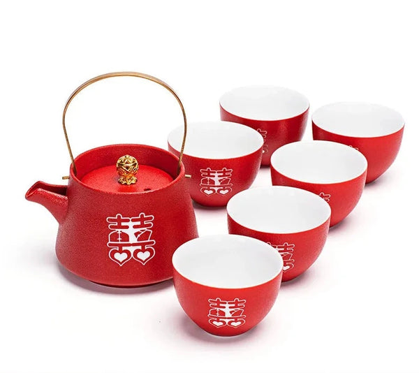 Red Ceramic Tea Sets-ToShay.org