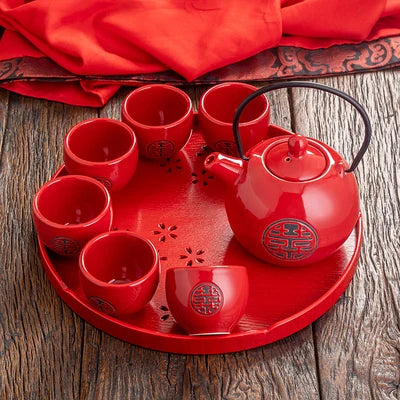 Red Ceramic Tea Sets-ToShay.org