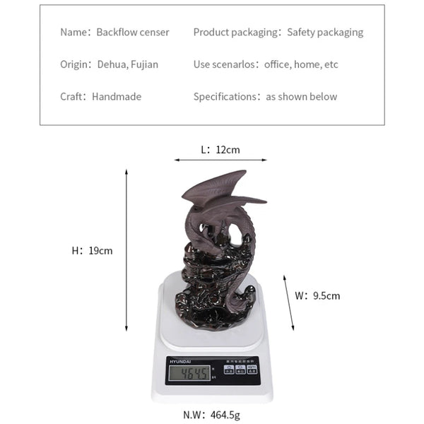 Dragon Ceramic Waterfall Incense Holder-ToShay.org