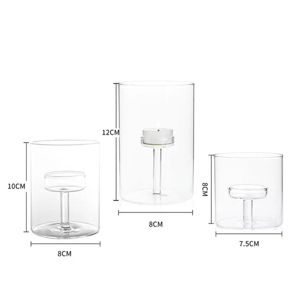 Clear Glass Candle Holder-ToShay.org